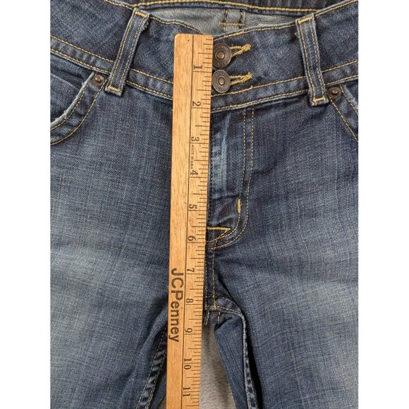 Hudson Jeans Womens 32 Blue Bootcut Distressed Made USA Button Fly Denim Pants - Picture 7 of 13